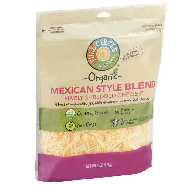 Full Circle Market Organic,Mexican Style Blend Finely Shredded Cheese