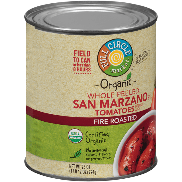 Full Circle Market Fire Roasted San Marzano Style Whole Peeled Tomatoes