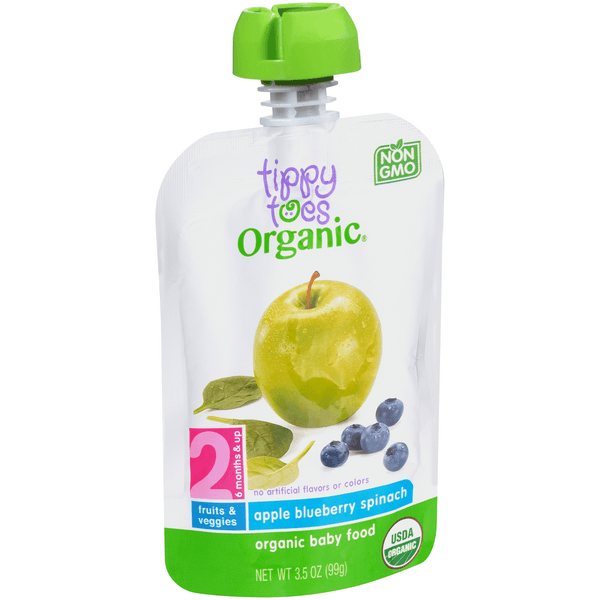 Tippy Toes Stage 2 Apple Blueberry Spinach Organic Baby Food