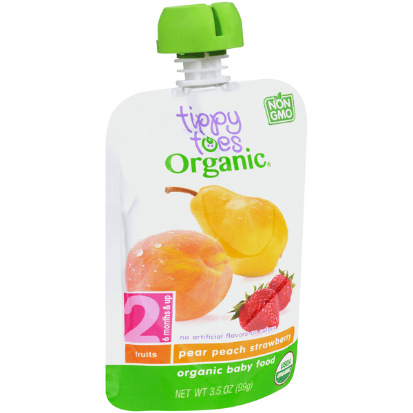 Tippy Toes Organic 2Nd Foods Pear Peach Strawberry