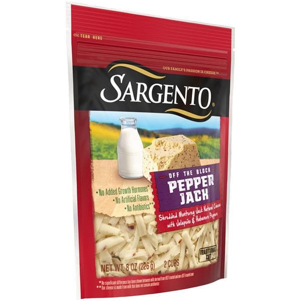 Sargento Off The Block Pepper Jack Traditional Cut Shredded Cheese