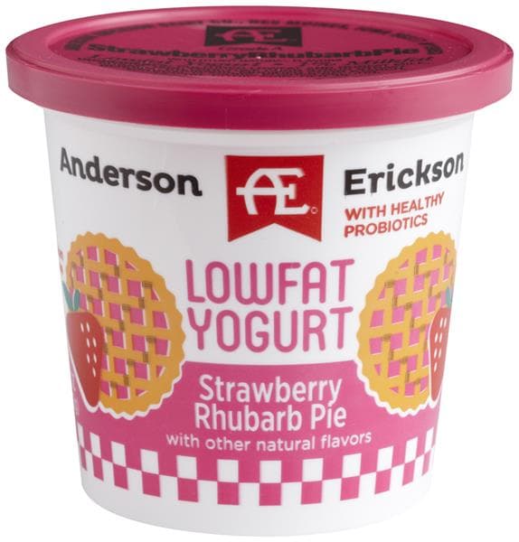 Anderson Erickson Strawberry Rhubarb Pie Lowfat Yogurt. Tub