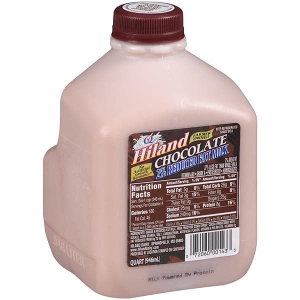 Hiland Chocolate 2% Reduced Fat Milk. Jug
