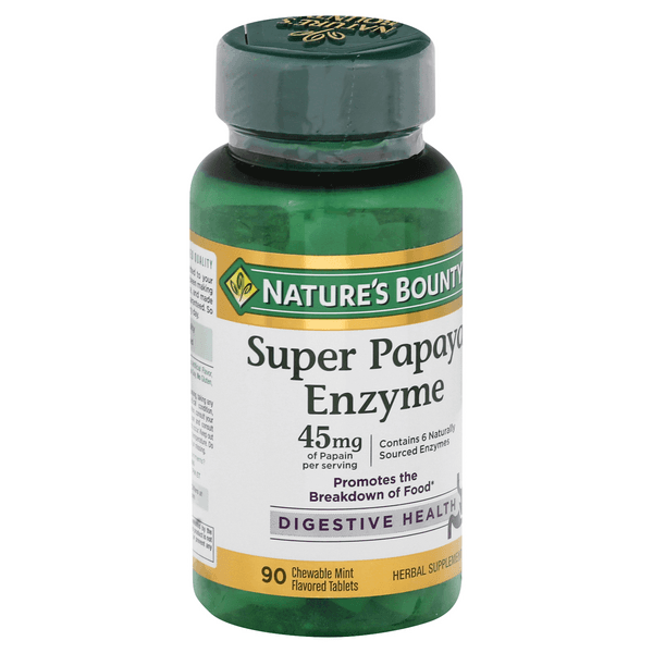 Natures Bounty Super Papaya Enzyme, Chewable Mint Flavored