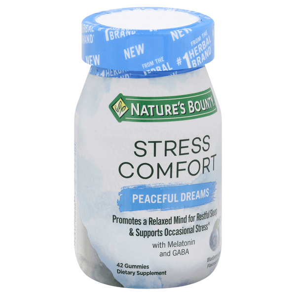 Natures Bounty Stress Comfort, Peaceful Dreams, Gummies, Blueberry Lavender Flavored