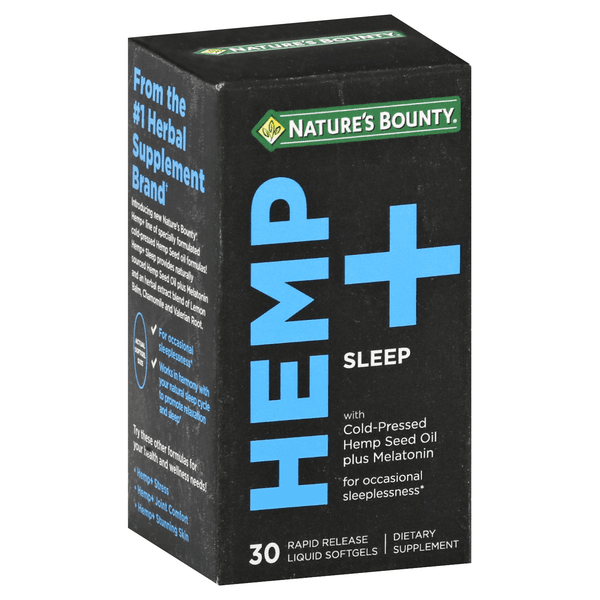 Natures Bounty Hemp + Sleep, Rapid Release Liquid Softgels