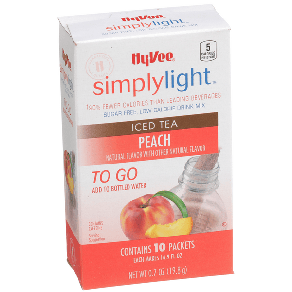 Hy-Vee Simplylight Low Calorie Peach Iced Tea Drink Mix To Go