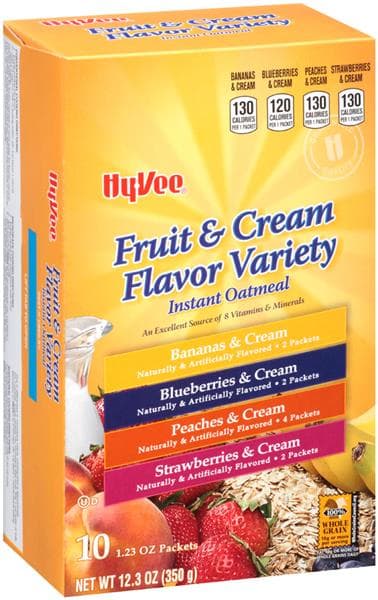 Hy-Vee Fruit & Cream Flavor Variety Instant Oatmeal