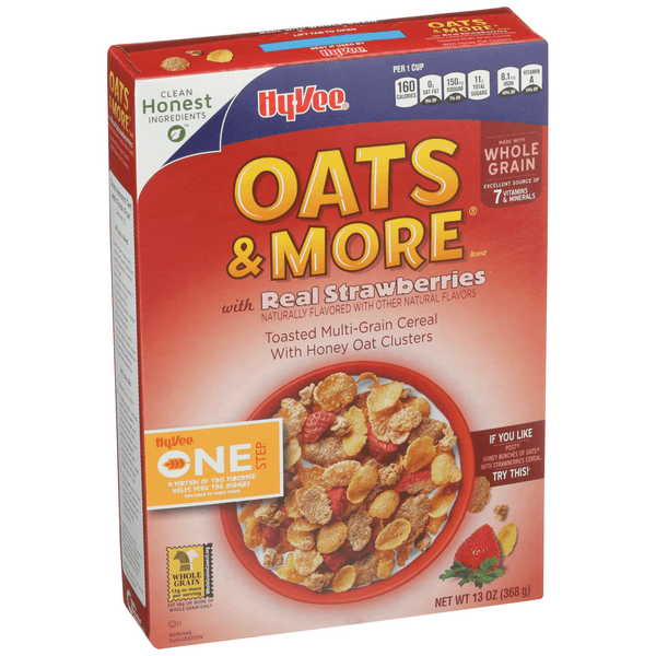 Hy-Vee One Step Oats & More With Strawberries Cereal