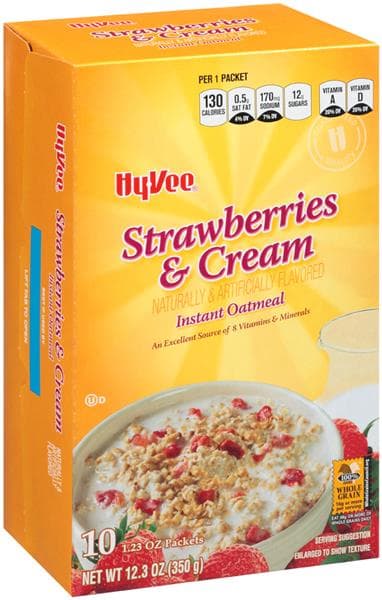 Hy-Vee Strawberries & Cream Instant Oatmeal