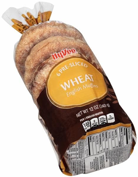 Hy-Vee Pre-Sliced Wheat English Muffins Bag