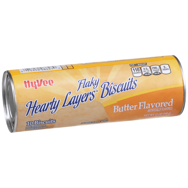Hy-Vee Hearty Layers Flaky Butter Flavored Biscuits
