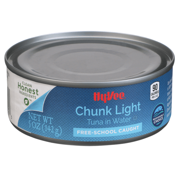 Hy-Vee Chunk Light Tuna In Water Free-School Caught