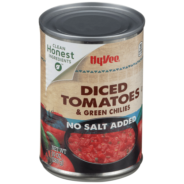 Hy-Vee No Salt Added Diced Tomatoes & Green Chilies