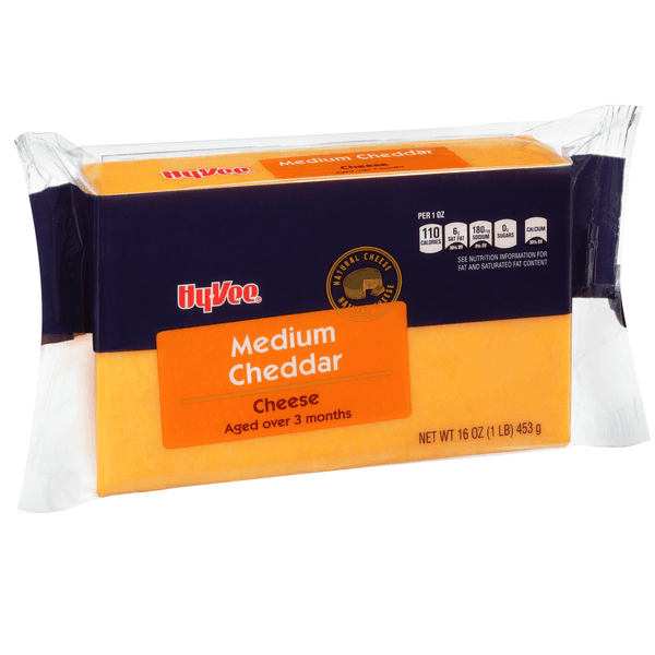 Hy-Vee Medium Cheddar Cheese Brick