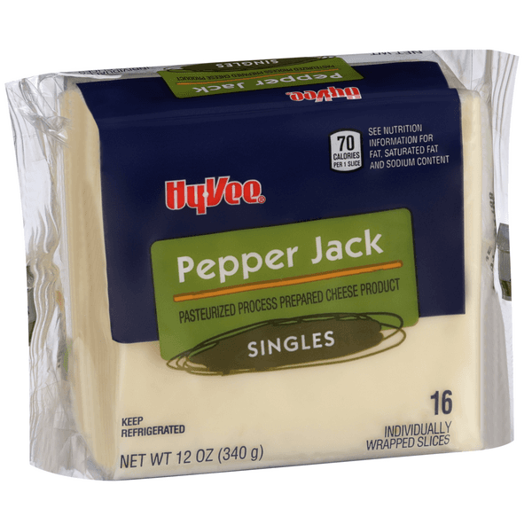 Hy-Vee Pepper Jack Pasteurized Process Prepared Cheese Product Singles