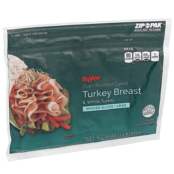 Hy-Vee Oven Roasted Cured Turkey Breast & White Turkey Shaved