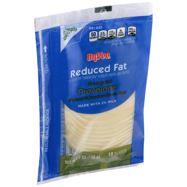 Hy-Vee Sliced 2% Reduced Fat Provolone Natural Cheese