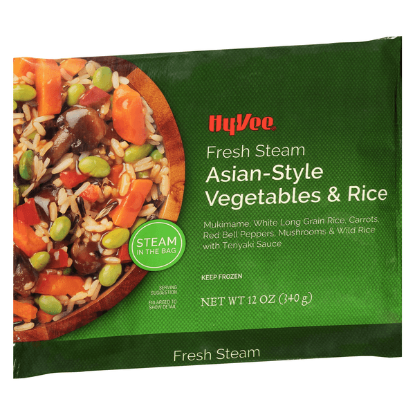 Hy-Vee Vegetables & Rice, Asian-Style, Fresh Steam
