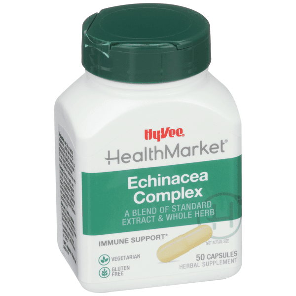 Hy-Vee Healthmarket All Natural Echinacea Extract Dietary Supplement Vegetarian Capsules