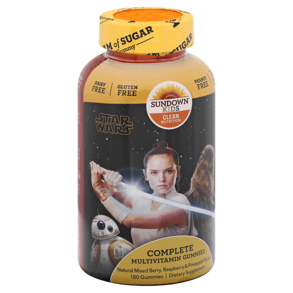 Sundown Naturals Kids Star Wars Complete Multivitamin Gummies, Mixed Berry, Raspberry & Pineapple Flavored