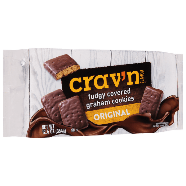 Crav'N Flavor Graham Cookies, Original, Fudgy Covered