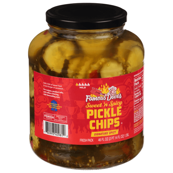 Famous Dave'S Pickle Chips, Sweet 'N Spicy, Mild