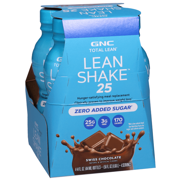 Gnc Total Lean Protein Shake, Zero Added Sugar, Swiss Chocolate