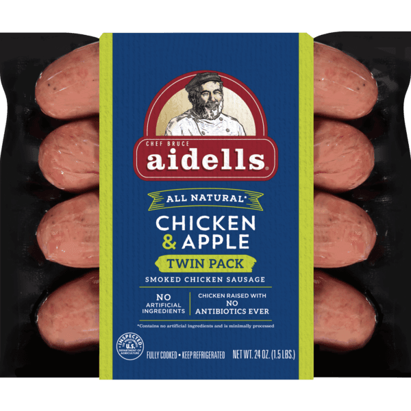 Aidells Smoked Chicken Sausage, Chicken & Apple, Twin