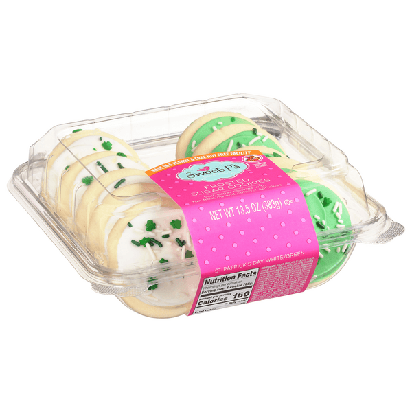 Sweet P'S Bake Shop Frosted Sugar Cookies, St. Patrick'S Day White/Green