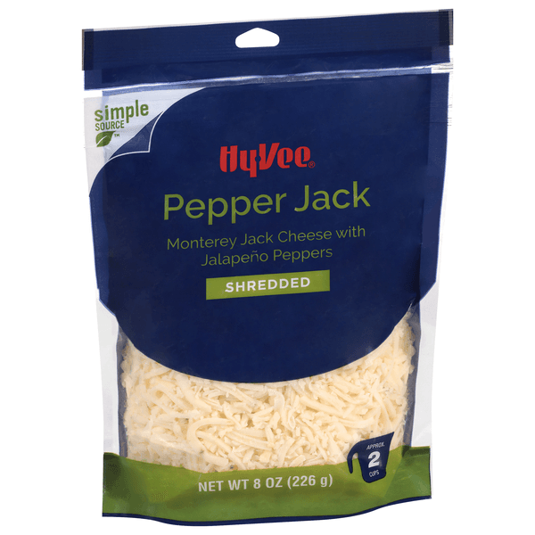 Hy-Vee Pepper Jack Monterey Jack Shredded Cheese With Jalapeno Peppers