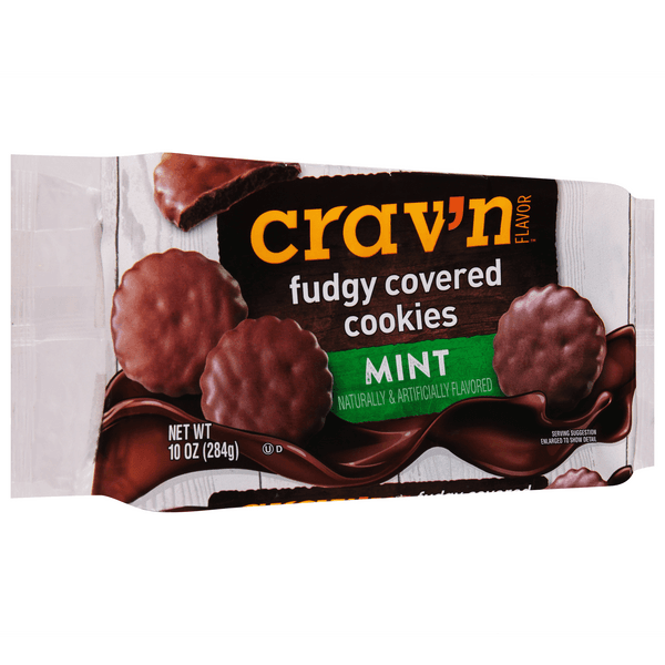 Crav'N Flavor Fudge Covered Cookies, Mint