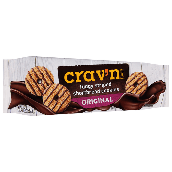 Crav'N Flavor Original Fudge Striped Shortbread Cookies