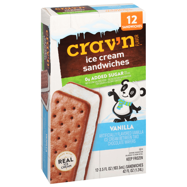 Crav'N Flavor Ice Cream Sandwiches, Vanilla