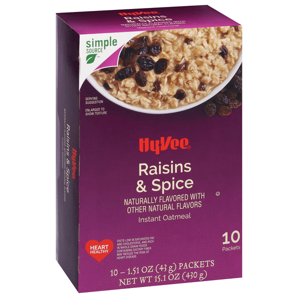 Hy-Vee Raisins & Spice Instant Oatmeal