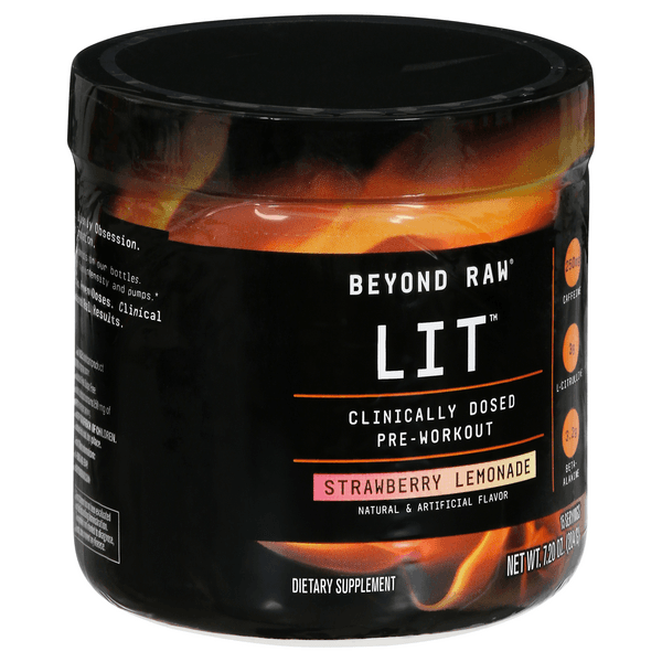 Beyond Raw Lit Pre-Workout, Strawberry Lemonade