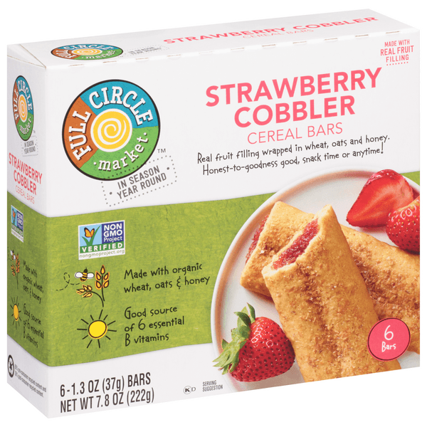 Full Circle Strawberry Cobbler Fruit & Cereal Bars 6