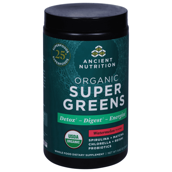 Ancient Nutrition Super Greens, Organic, Watermelon Flavor