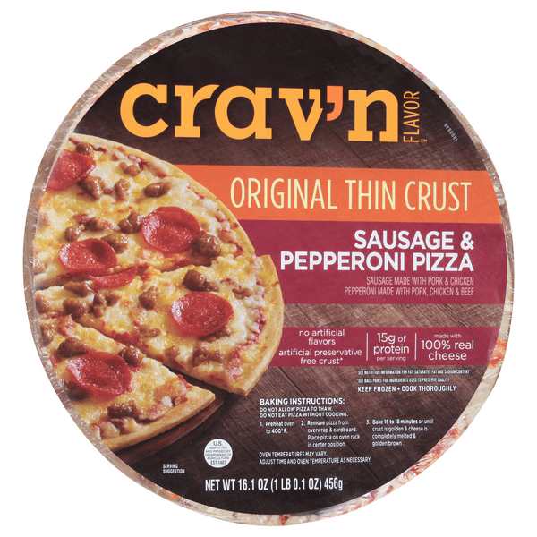 Crav'N Flavor Sausage & Pepperoni Original Thin Crust Pizza