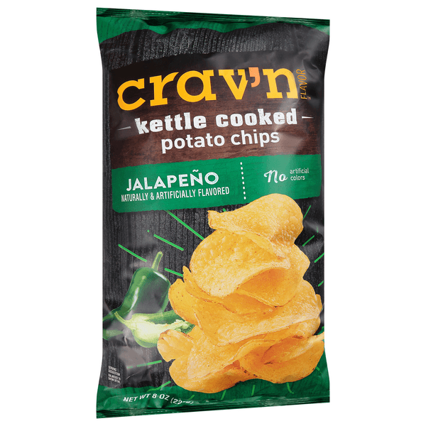 Crav'N Flavor Kettle Cooked Potato Chips, Jalapeno
