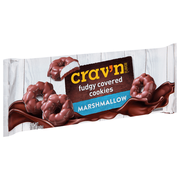 Crav'N Flavor Fudge Covered, Marshmallow Cookies