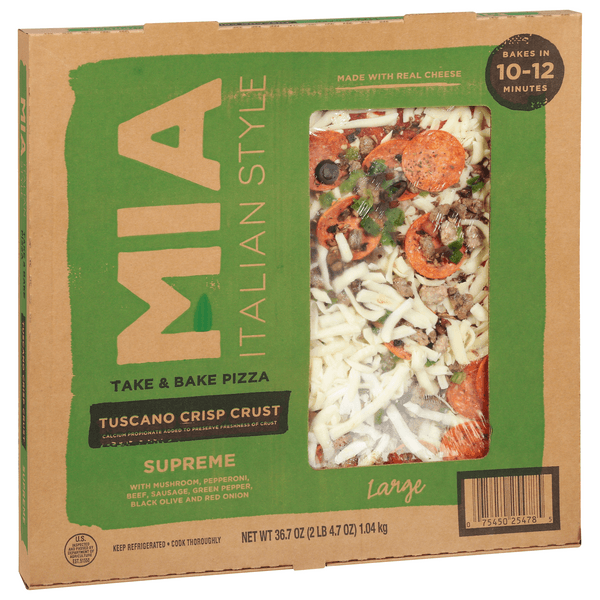 Mia Italian Take & Bake Pizza Large Tuscano Crisp Crust Supreme
