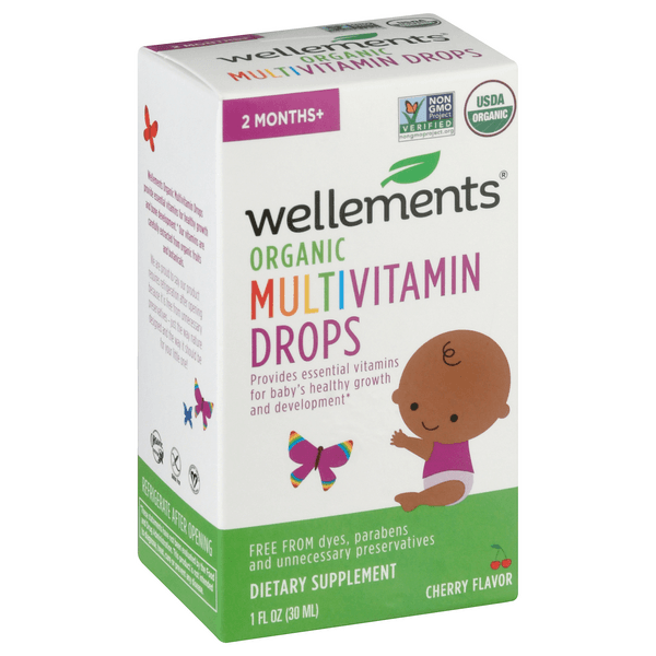 Wellements Organic Multivitamin Drops, 2 Months +