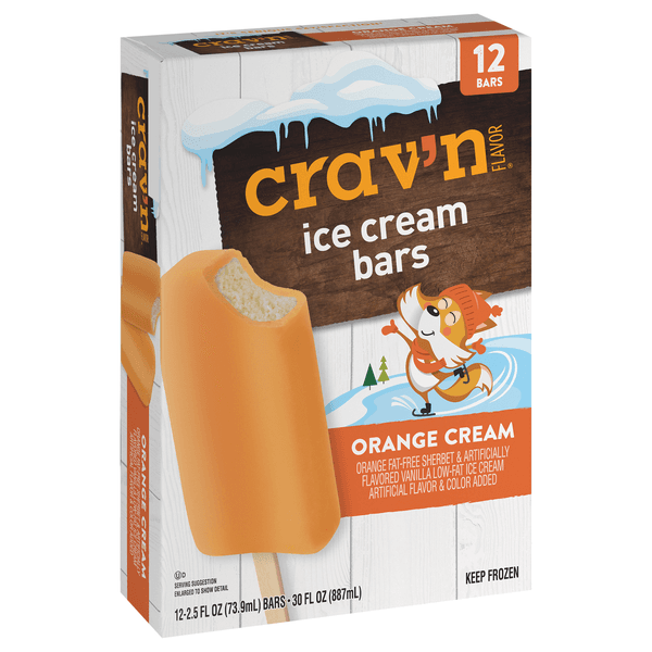 Crav'N Flavor Ice Cream Bars, Orange Cream