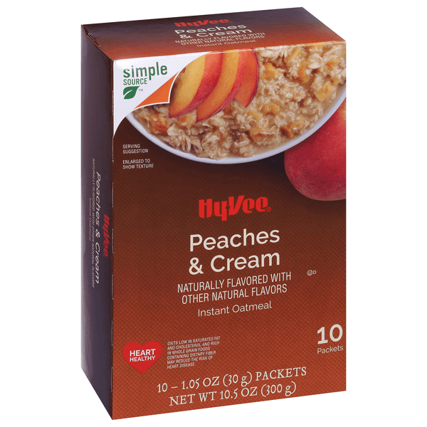 Hy-Vee Instant Oatmeal, Peaches & Cream