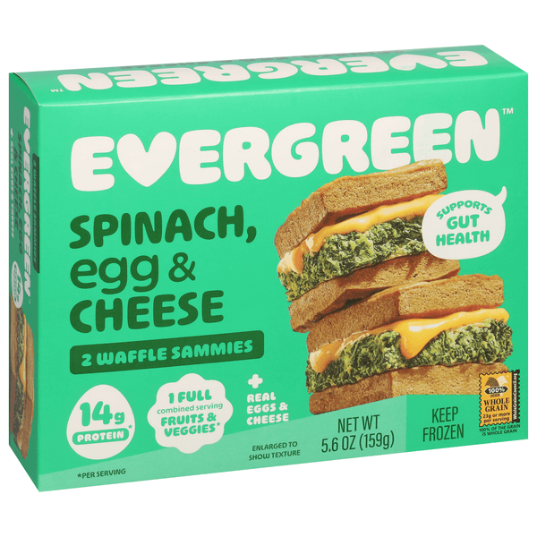 Evergreen Spinach, Egg, & Cheese Waffle Breakfast Sandwich