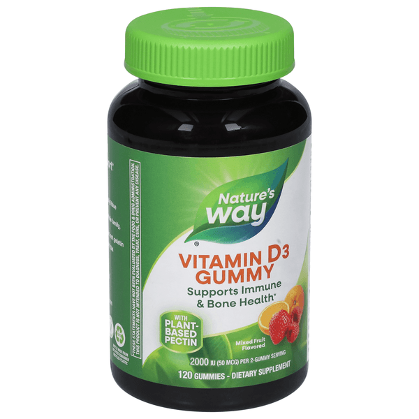 Nature'S Way Vitamin D3 Gummies, Mixed Fruit Flavored, 50 Mcg