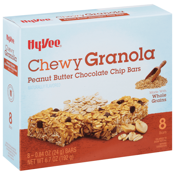 Hy-Vee Chewy Granola Peanut Butter Chocolate Chip Bars 8