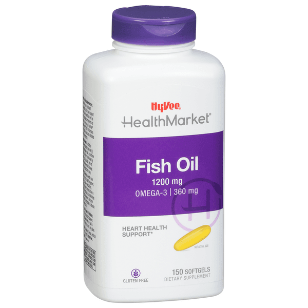 Hy-Vee Healthmarket Maximum Strength Fish Oil -Omega-3 Dietary Supplement Softgels