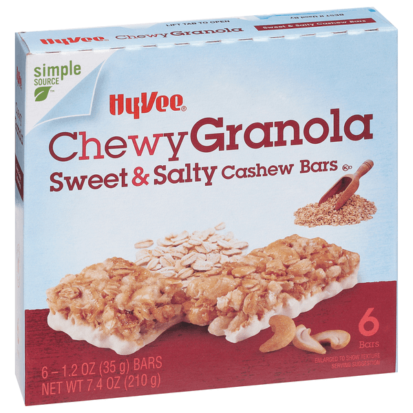 Hy-Vee Chewy Sweet & Salty Cashew Granola Bars 6